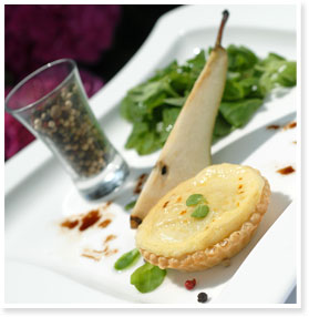 recette de curé nantais, doyenne du comice et baies panachées sur mâche nantaise